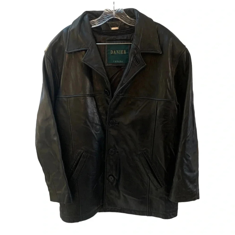 Danier Black Leather Thermalite Insulation Heavy Jacket S